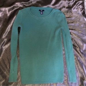Blue Green Long Sleeve Top
